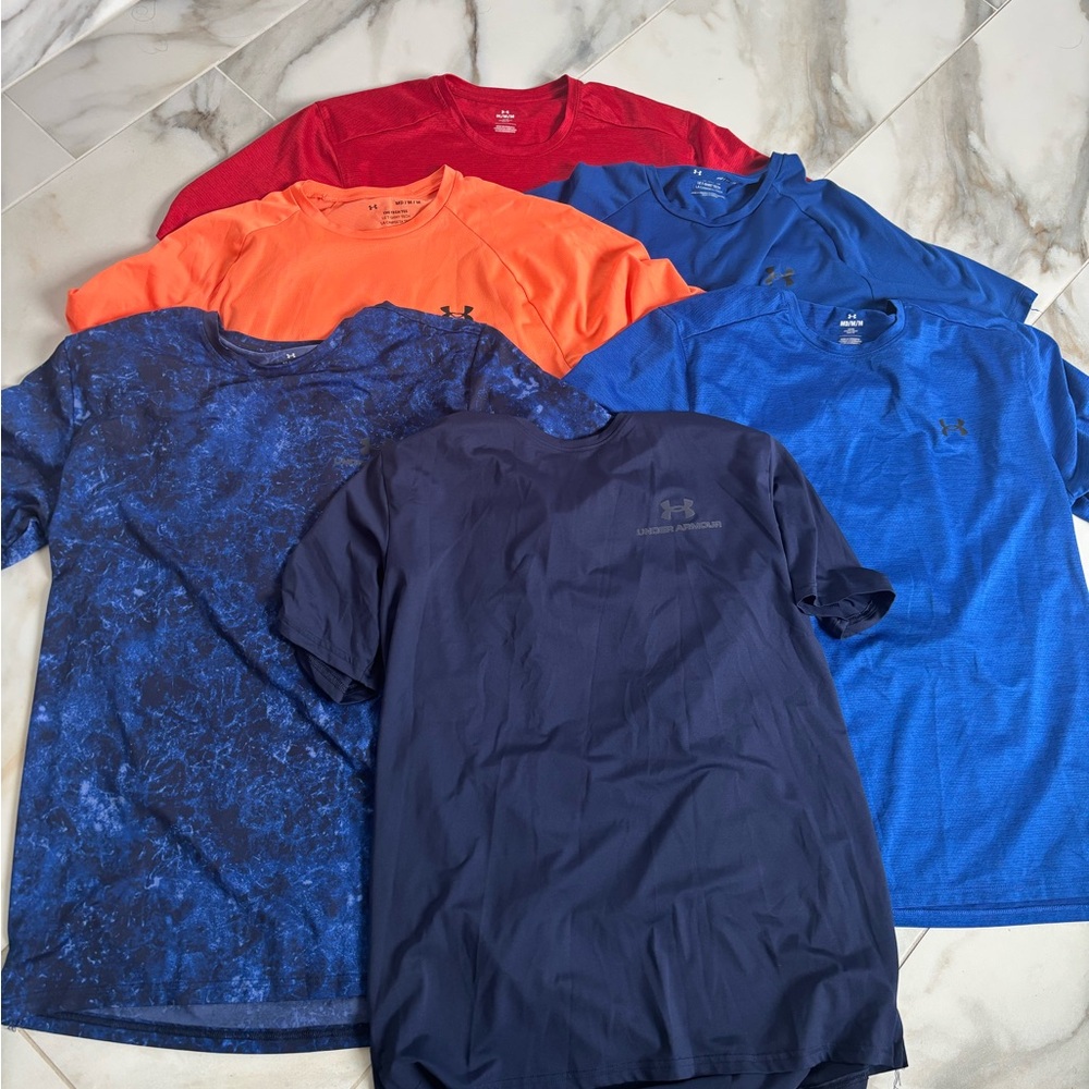 AS NEW LOT of 9 MENS M UNDER ARMOUR DRI WICK SHIRTS